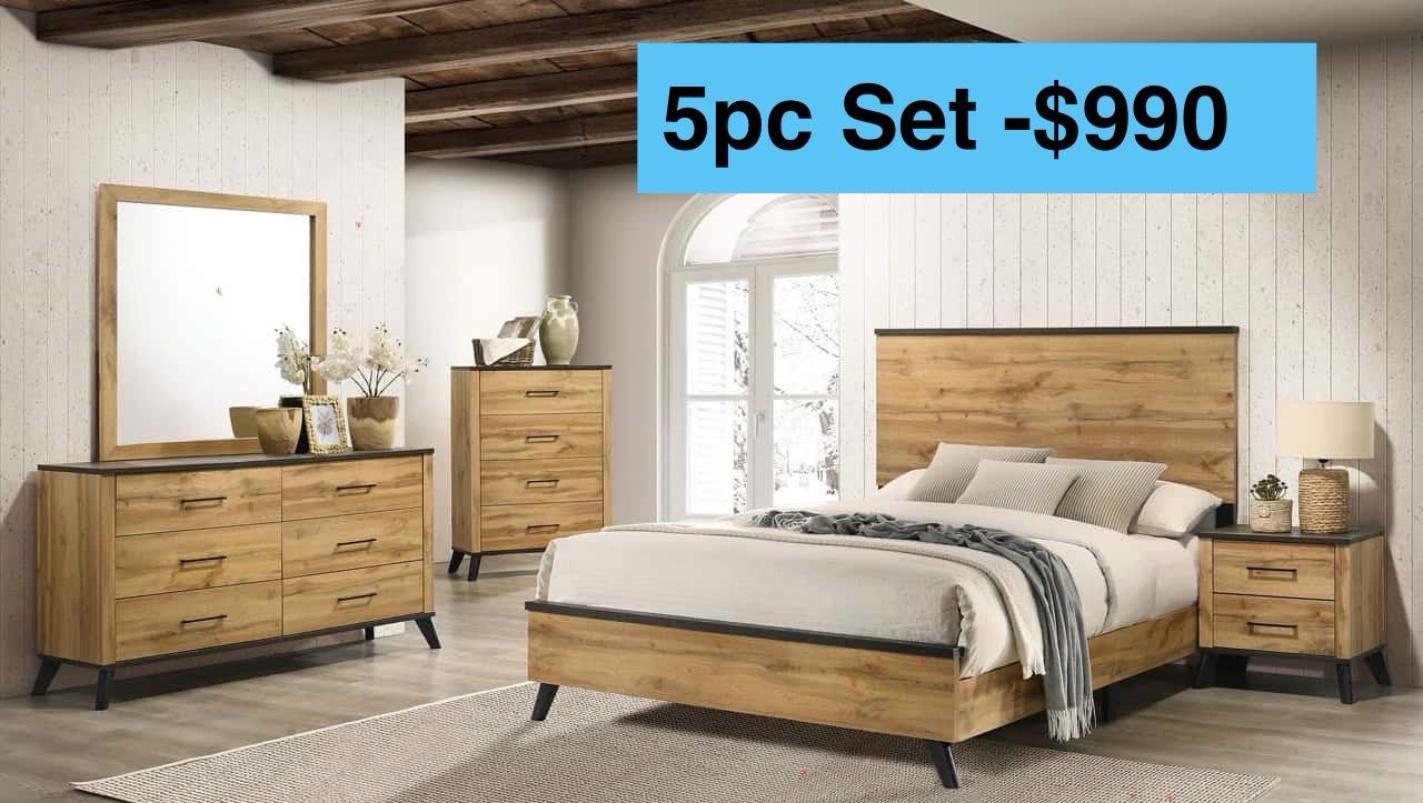 🌺 FREE DELIVERY 🌺Brand New 5PC Queen Size Bedroom Set 