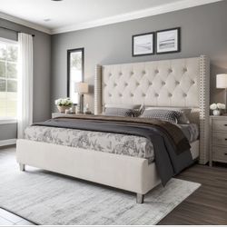 Duluth Upholstered Wingback Bed