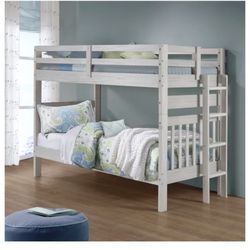 Twin Solid Light Wood Bunk Beds With Both mattress 