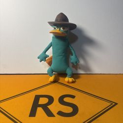 Disney Phineas & Ferb Toy Perry Platypus 8” Figure Hard Head Soft Body