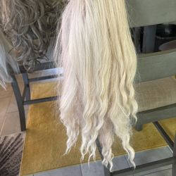 Wig Long blonde Spiral Ends