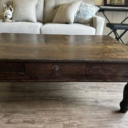 Large Dark Wood Coffee Table