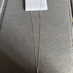 10K Rose Gold 18” Box Necklace with Rose Gold Elephant Pendant