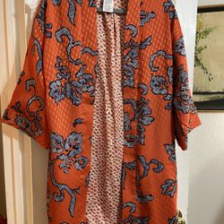 Chicos Reversible Printed Duster Size 0 Equivalent To 4/6