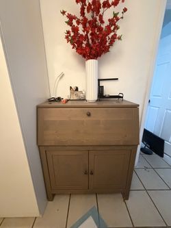 Grey Ikea Secretary Desk