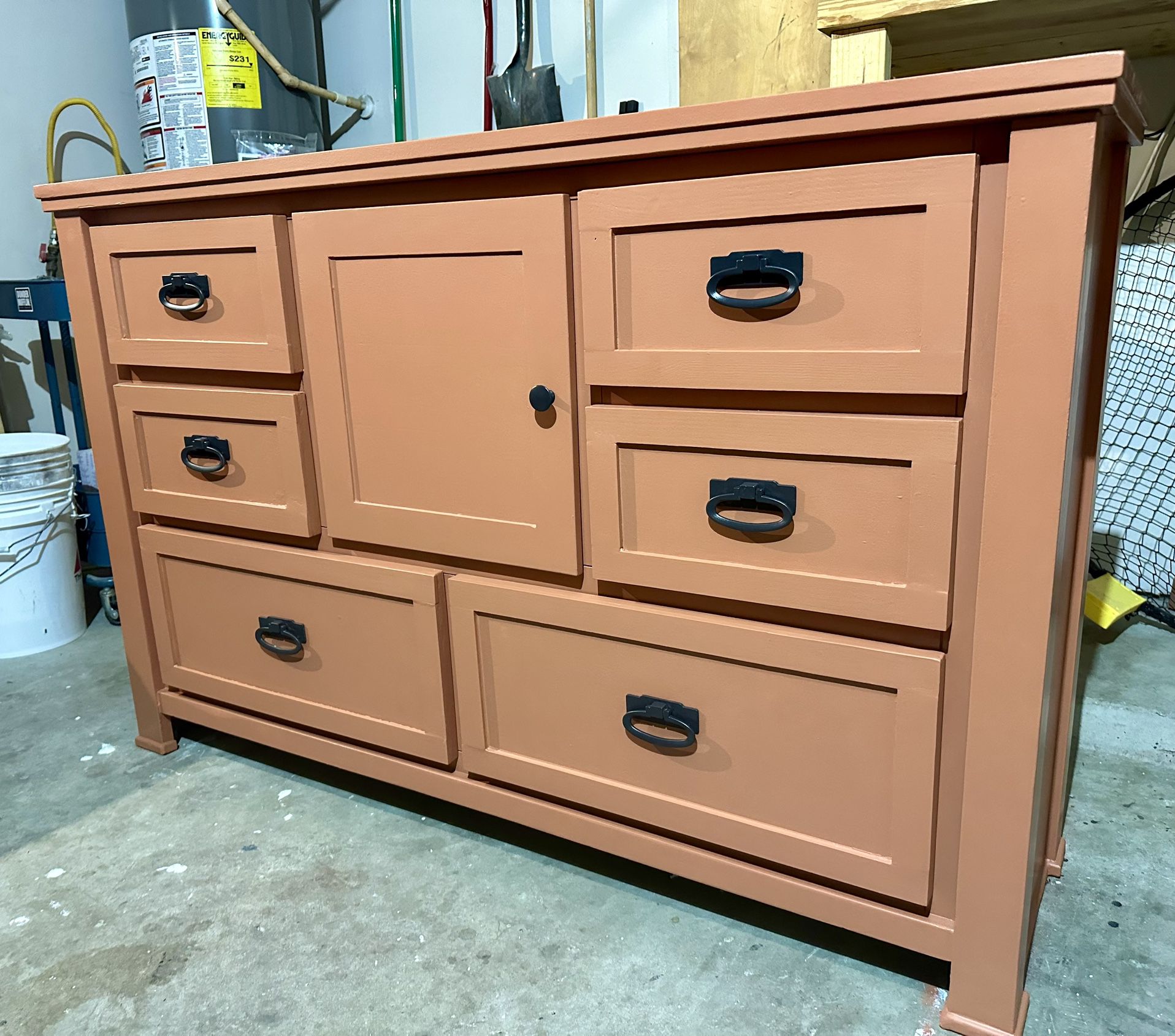 Solid Wood Dresser/Buffet - Refinished with SW Cavern Clay Color