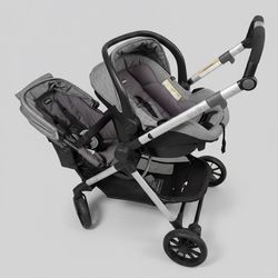 Evenflo Pivot Xpand Modular Travel System – Double Stroller + Infant Car Seat + EXTRA Toddler Seat + Accessories