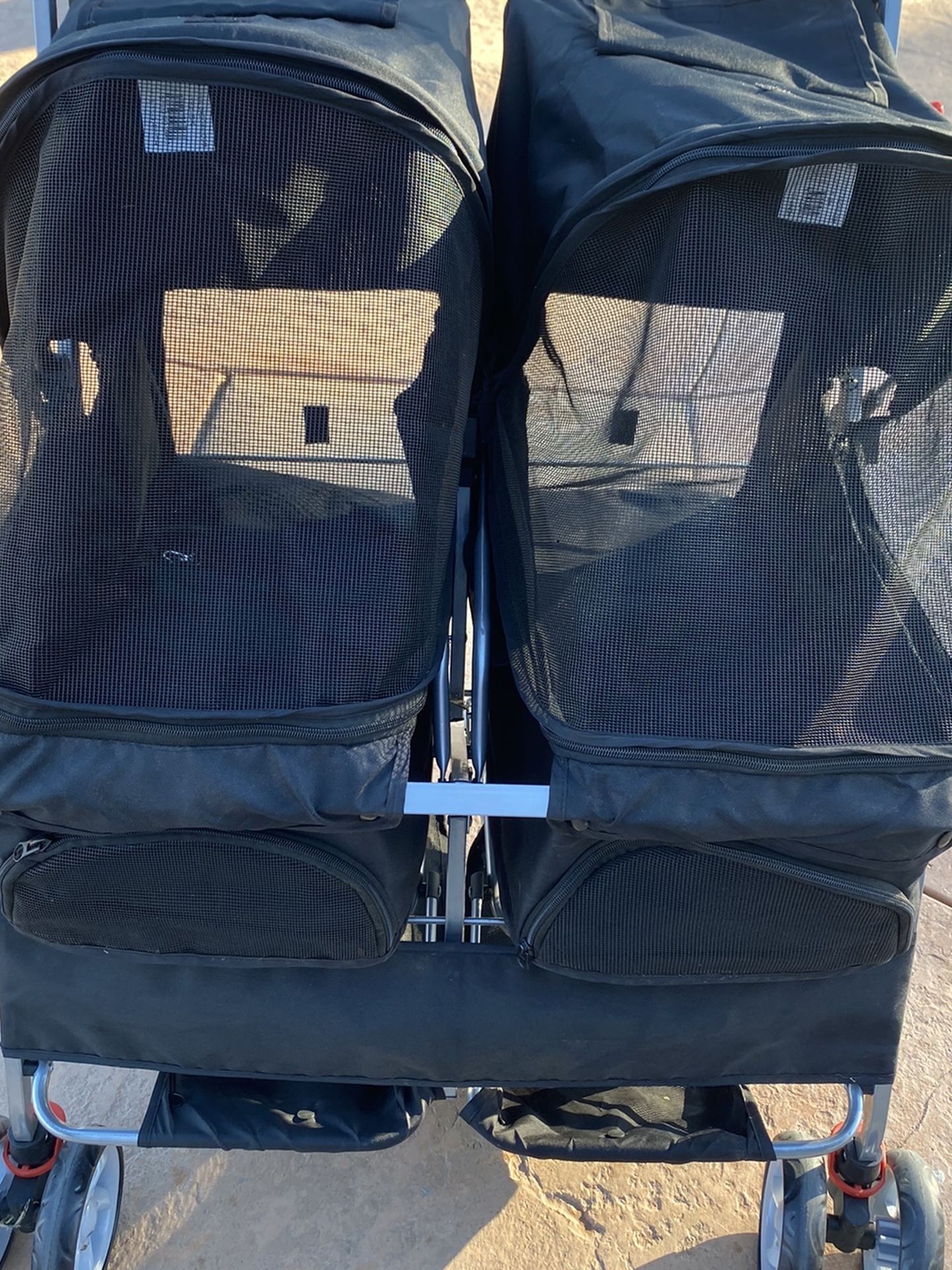 brand new black double seat dog stroller