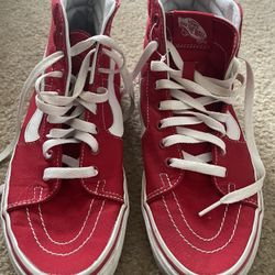 Unisex Vans Red Sk8 Hi Size 8.5M/10.0W