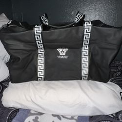 leather versace duffel bag 