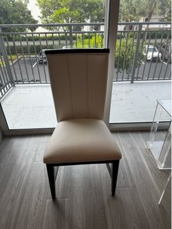 Single white leather chair