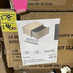 SaleSumo adjustable closet organizer, large drawer