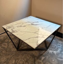 Heavy Granite Coffee Table – 36” Square – Modern Marble Look