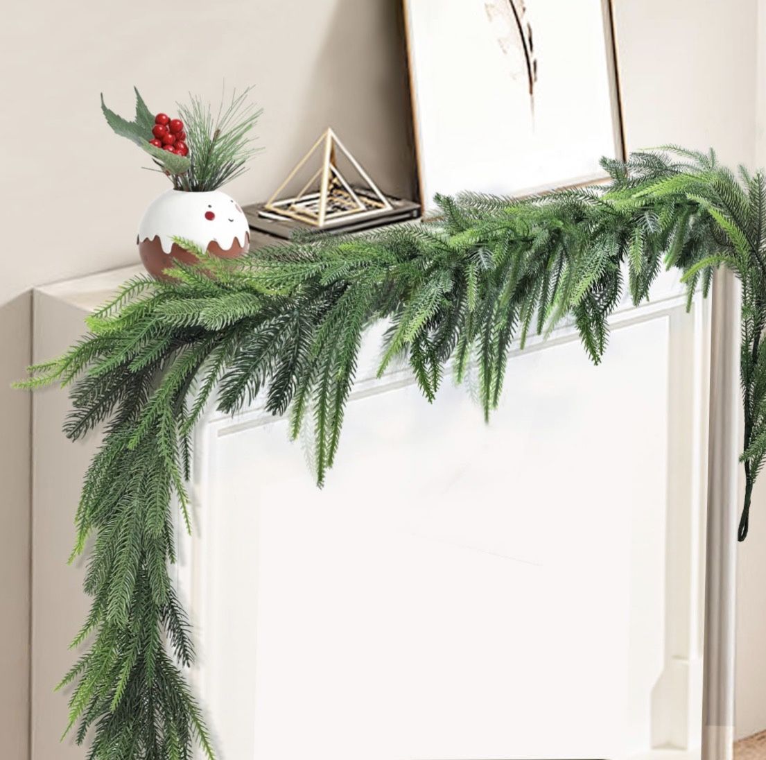 Pine Garland Real Touch Christmas Garlands Artificial Faux Greenery