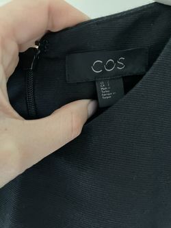 Cos Midi Pocket Short Sleeve Dress Dark Blue 