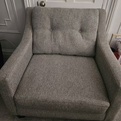 (2) Gray Accent Chairs From Raymour & Flanigan