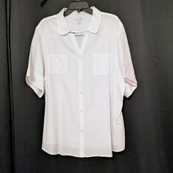 Dearborn Woman's White shirt Sleeve Blouse Shirt Size 22/24