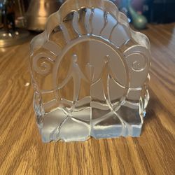 Vintage Art Glass Sculpture By Kim Lawrence Love Forever Autographed By Kim Lawrence 