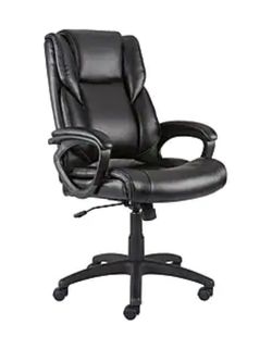 Ergonomic Office Chair - Black Staples Faux Leather Swivel