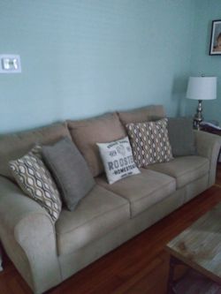 Three seat sofa, tan sofa