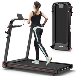 B-128 OMA Folding Treadmill, 2.5HP Treadmills for Home with 36 HIIT Modes, Compact Foldable Treadmill