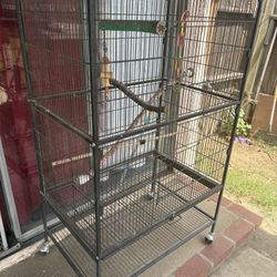 52”X31”X22” Large Rolling Metal Square Bird Parrot Cage