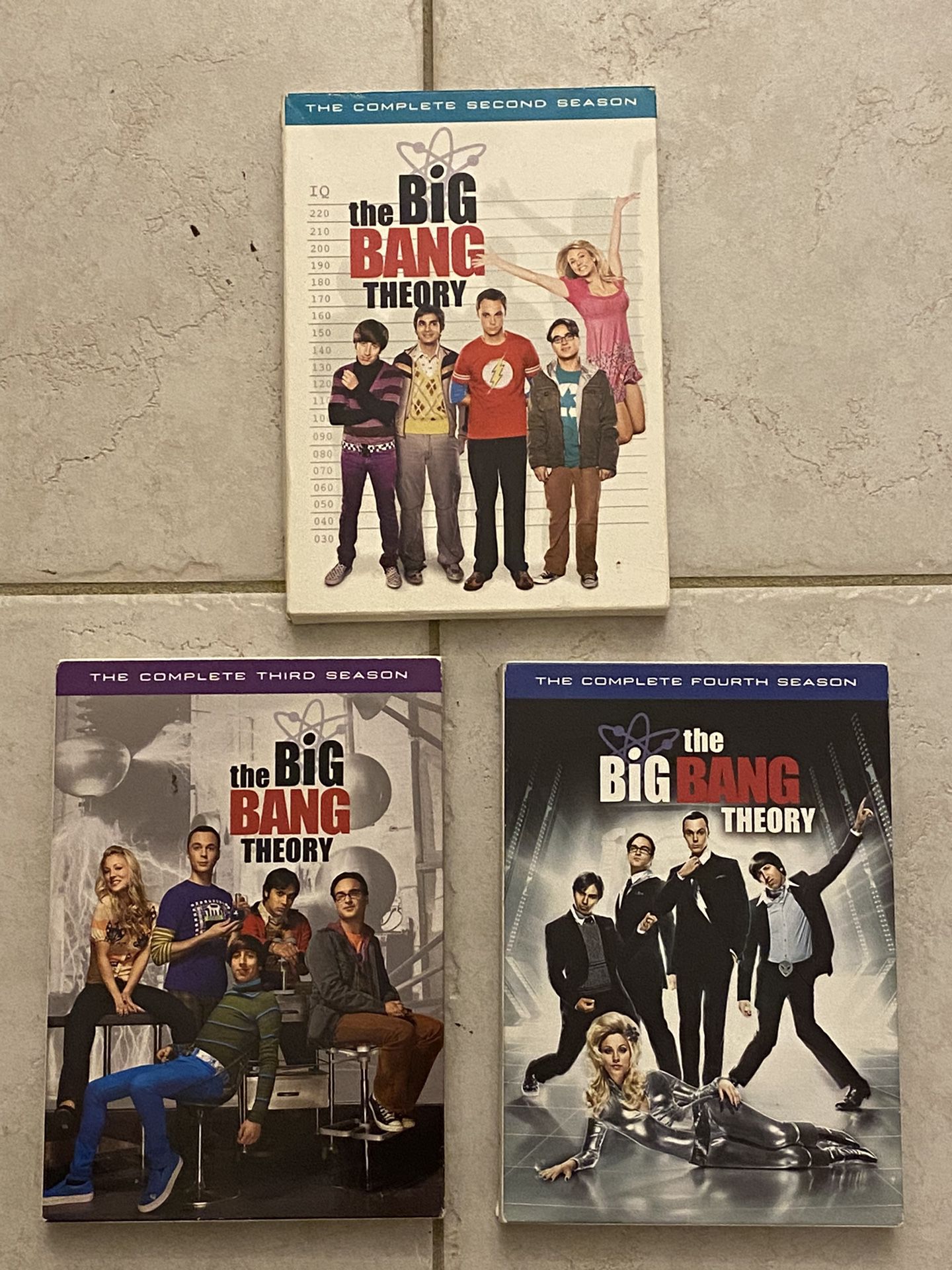 Big Bang Theory Season 2,3,and 4 Dvds