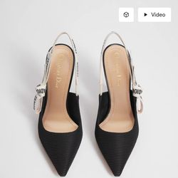 J'Adior Slingback PumpBlack Technical Fabric 37/ US 6.5