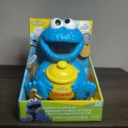 Sesame Street Cookie Monster Cookie’s Counting Jar – Learning Toy w/ Cookies – New