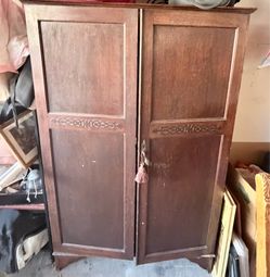 Vintage Wooden Wardrobe Armoire