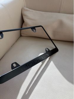 Matte Black Tesla Model Y License Plate Frame OEM