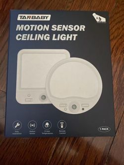 Rechargeable Motion Sensor Ceiling Light, Wireless Remote, 7-Inch Wireless LED Shower Light, 8000mAh Battery Long Lasting Closet Light, 3 Color Dimmab