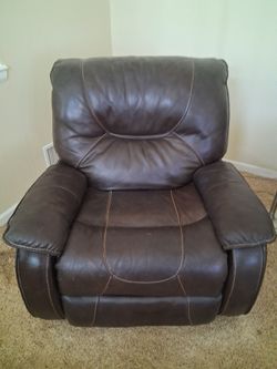 Dark Brown Leather Recliner Chair