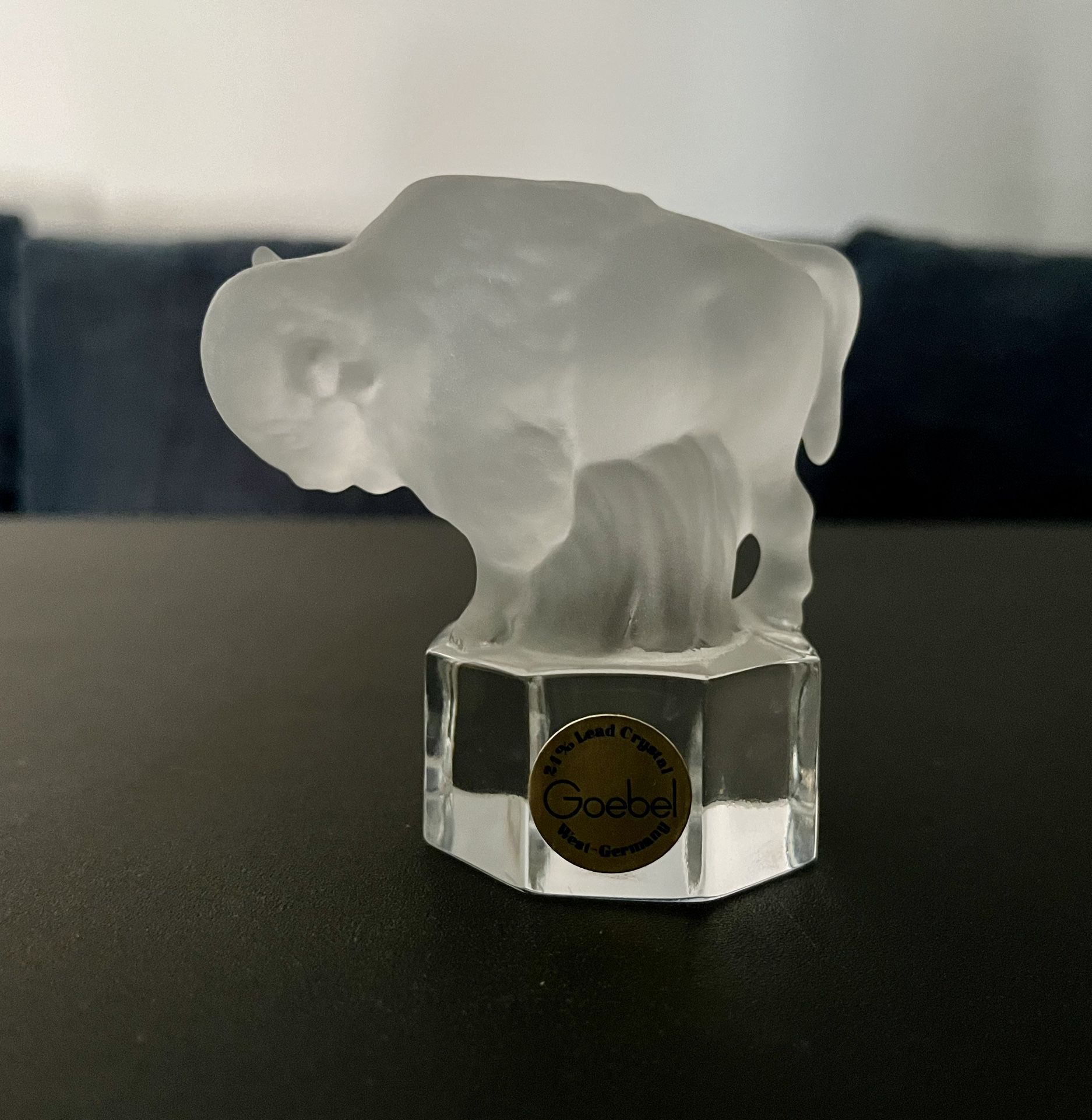 Goebel Vintage Lead Crystal Glass Buffalo