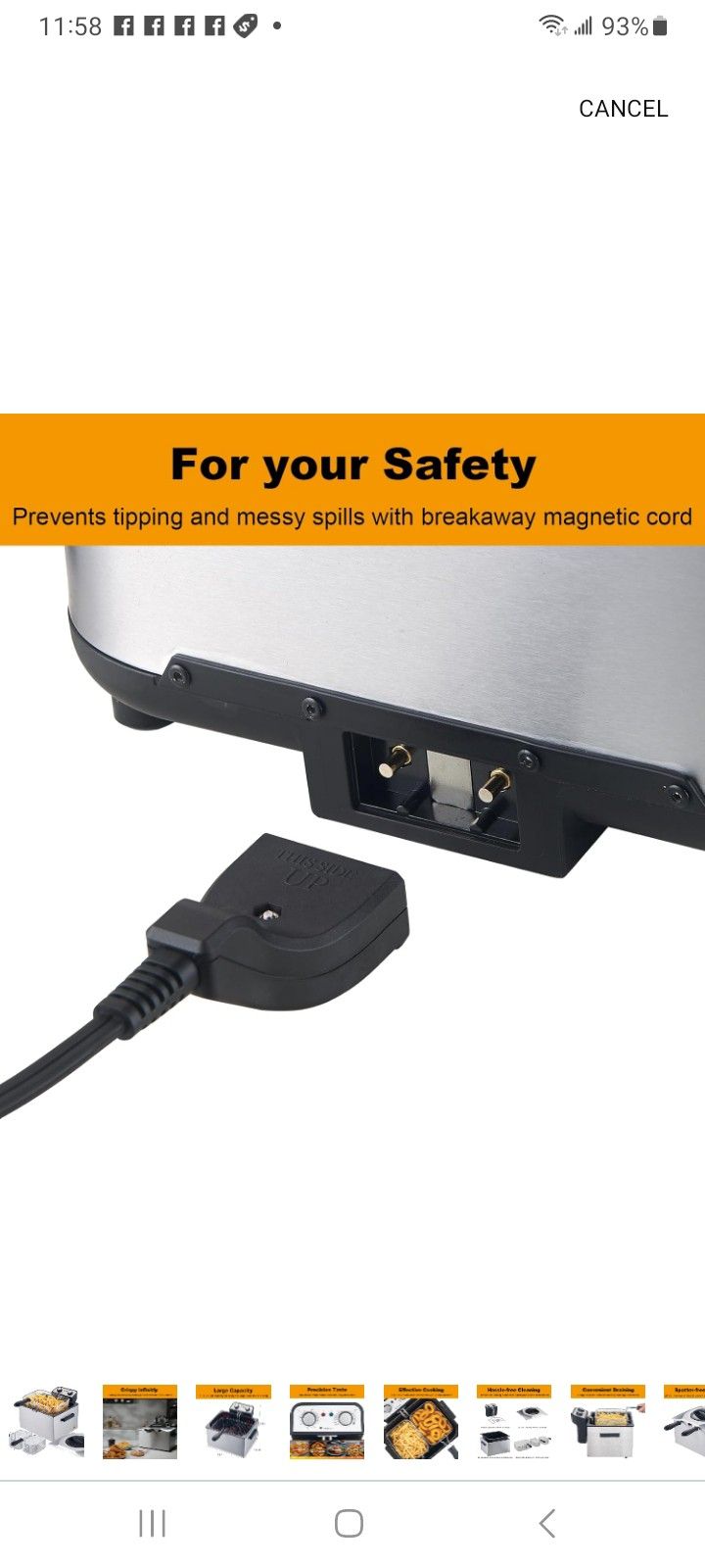 Electric Deep Fryer with Basket for Home Use, Lid with Viewing Window and Odorless Filter, Adjustable Temperature, 5.3 Quart, Stainless Steel