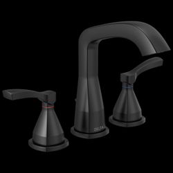 DELTA 35776-BL Stryke 8 in. Widespread 2-Handle Bathroom Faucet in Matte Black