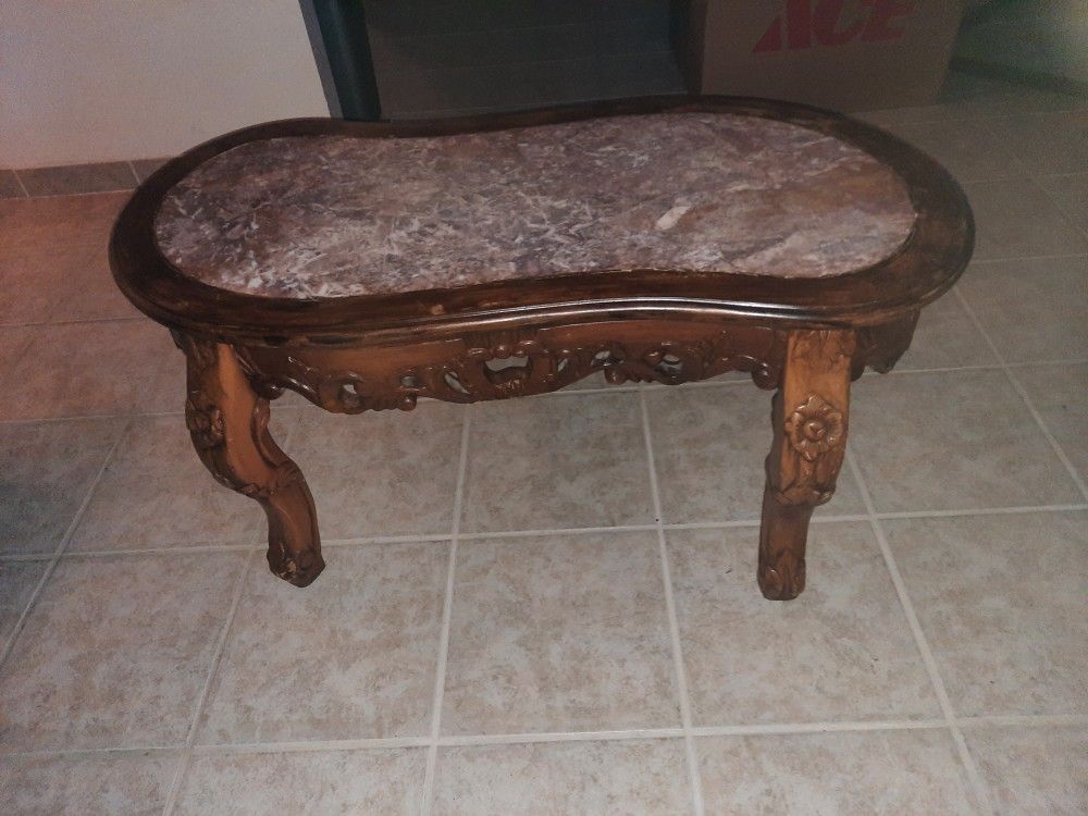 Antique Marble Inlay Table