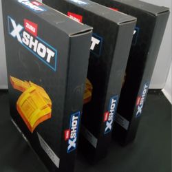 Brand New in Box! 3 Boxes of Zuru X-Shot. X Shot Pro, 3 Half Clips And 3 Full Clips, Clips Only