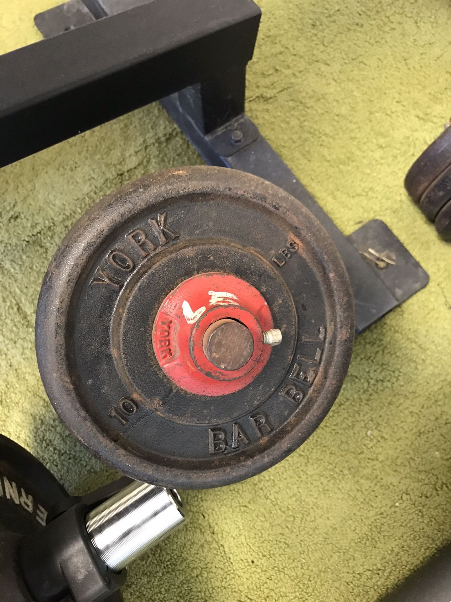 Two pair dumbbells 60 pound each York Weights