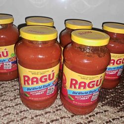 (6) Ragu Pasta Sauce Flavored w/ Meat! BB 08/2026
