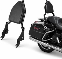 PSLER Motorcycle Detachable Sissy Bar Backrest for Touring 2009-2025
PU leather, adjustable passenger cushion pad with metal stand for Touring Street