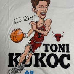 Men’s Toni Kukoc Chicago Bulls Caricature Shirt - Size Large
