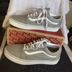 Vans Old Skool Shoes Gray Size Men10.5 Or Women 12