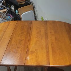 Antique 1940s Maple Drop Leaf Dining Room Table