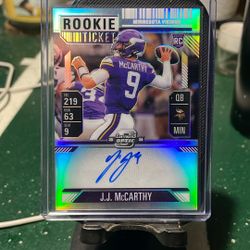 JJ McCarthy Silver Rookie On Card Auto