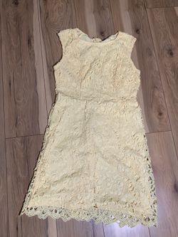 New York and Company yellow lace dress