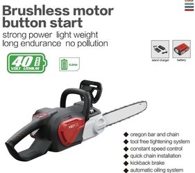 Brushless Chainsaw 5.0Ah Battery Charger HENX H40LJ16 16" 40V
