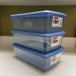 Set of 3 Small Rubbermaid Snap Blue Topper Available Size Each 13.5” X 8.5” 