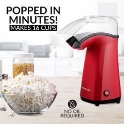 Nostalgia Red No Oil 16 Cup Popcorn Maker