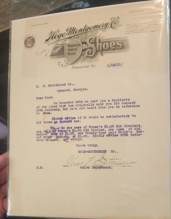 1911 Letter Hoge-Montgomery Shoes For Women Boys & Girls